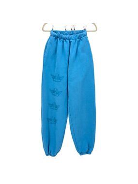 Boys Lie Womens Small Sweatpants Joggers Blue Angel Logo Graphic Relaxed